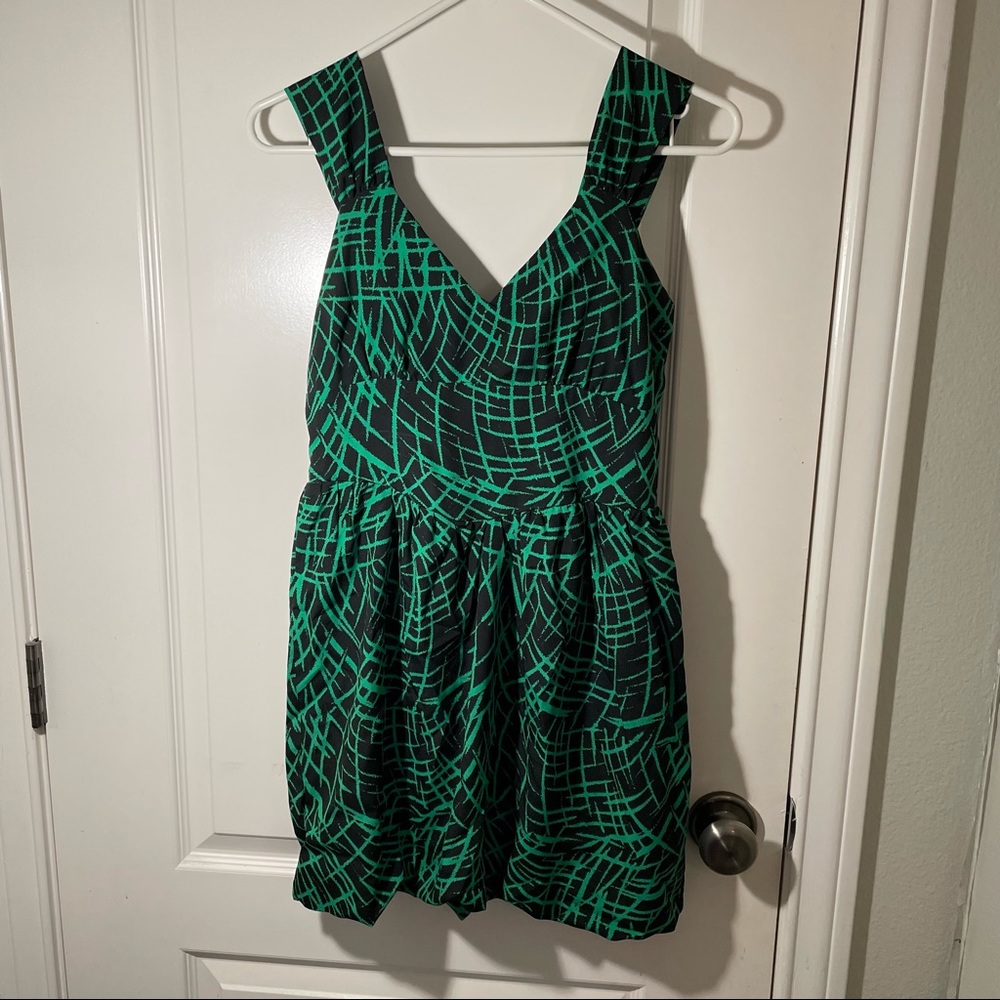 A is For Audrey size small green geometric pattern dress. Fits like an X-Small.